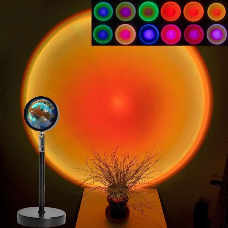 Sunset Lamp For Bedroom, 16 Colors LED Changing 3-In-1 Sunset Light Lamp